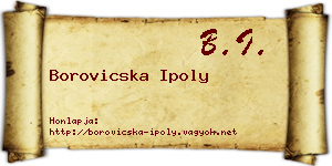 Borovicska Ipoly névjegykártya